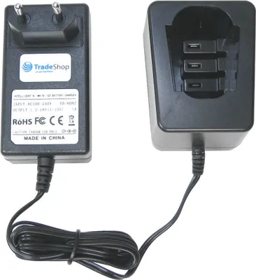 Produktbild von Trade-Shop Universal Akku Ladegerät (1,2V-18V) Ladestation kompatibel mit Metabo 6.27296 625486000 625473000 625474000 6.25481 6.25470 6.25470.00