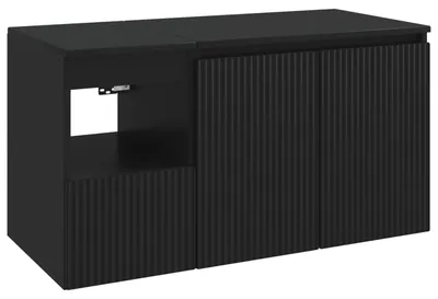 Produktbild von Badezimmermöbel-Set 2 stk. Schwarz Holzwerkstoff