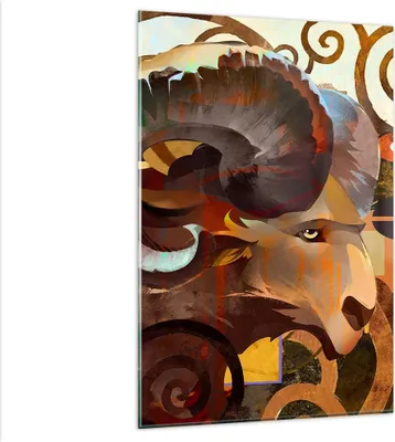 Produktbild von Bilder auf glas - Einteilig - Tier Abstraktion - 80x120cm - Glasbilder - Wandbilder - Bilder - zum Aufhängen bereit - Wanddekoration aus Glas - Glas Bilder - Wandbild auf Glas - GPA80x120-4037