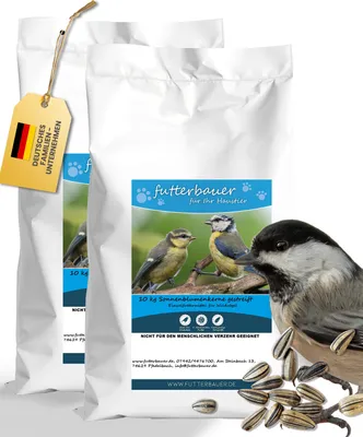 Produktbild von Futterbauer 2 x 10 kg Sonnenblumenkerne gestreift Ernte 2025 Vogelfutter