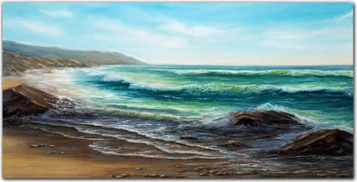 Produktbild von Coloray Bild aus Leinwand 140x70 Leinwand Dekoration -  Wellen