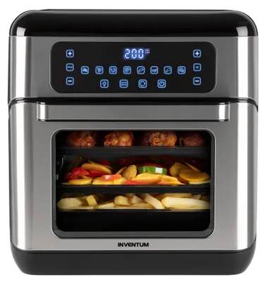 Produktbild von Inventum Inventum GF1200HLD - Airfryer Ofen - Heißluftfritteuse - 12 Liter - 8 Programme - 5 Zubehörteile - 80 bis 200°C - 1500 Watt - Schwarz/RVS