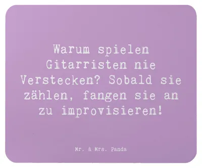 Produktbild von Mr. & Mrs. Panda Mousepad Spruch Gitarre Improvisation - Lavendeltraum - Geschenk, Instrument, Freiheit, Abenteuer, pc mauspad, Musiker, Mouse Pad, mousematte, Melodie