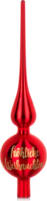 Produktbild von com-four® Weihnachtsbaumspitze mit Schriftzug - Christbaumspitze aus echtem Glas für Weihnachten - Tannenbaumspitze für den Christbaum
