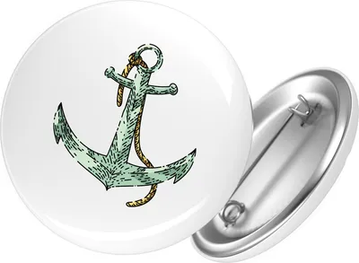 Produktbild von Huuraa Button Anker Anchor 25mm rund mit Sicherheitsnadel Ansteckbutton Geschenkidee