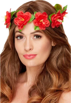 Image de Smiffys - Couronne "hawaïenne" - Costume SM1252 (Taille unique) (Rouge)
