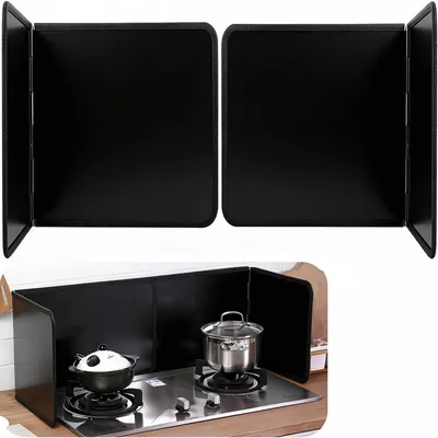 Faltbarer Spritzschutz Edelstahl schwarz 40 cm