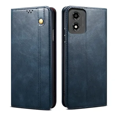 Produktbild von Hülle für Motorola Moto E14 Leder Brieftasche Schutzhülle mit Standfunktion Blau
