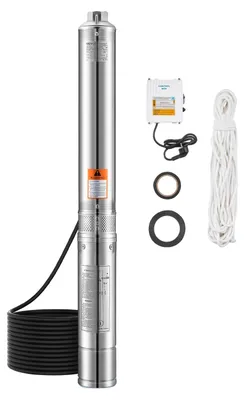 Immagine prodotto di Pompa per pozzi profondi VEVOR, potenza in uscita 550 W, portata 65 L/min, prevalenza 85 m, con cavo 20 m, centralina di controllo esterna, pompa sommergibile, IP68
