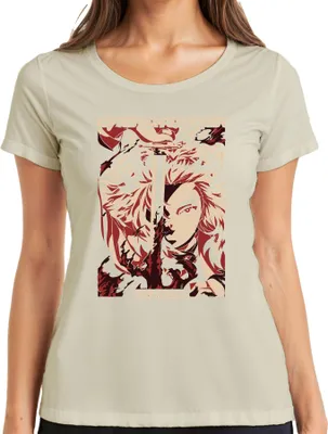 Produktbild von Rengoku Kimetsu no Yaiba Demon Slayer Flammen Schwert Damen T-Shirt, Natur, M