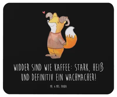 Produktbild von Mr. & Mrs. Panda Mouse Pad Widder Power - Schwarz - Geschenk, Mousepad, Horoskop, mausteppich, mousematte, Sternzeichen, Stärke, Ehrgeiz, pc, Geschenke, Lebendigkeit