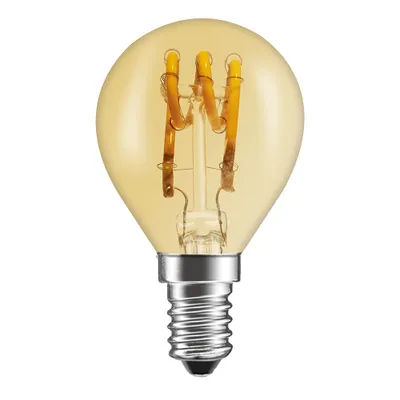 Image de LED spirale filament gouttes 3W E14 or transparent rétro très mince