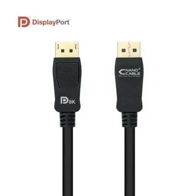 Obrázok produktu pre Kábel DisplayPort 1.4 8K Nanocable 10.15.2500/ DisplayPort samec – DisplayPort samec/ 50 cm/ certifikovaný/ čierny