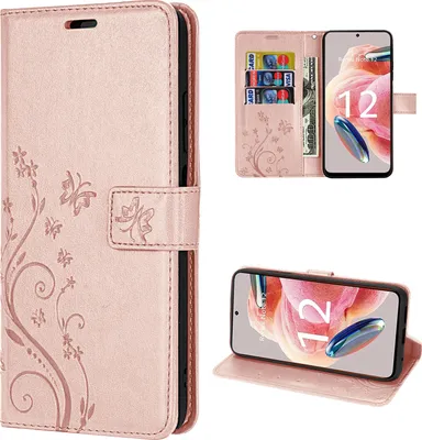 Produktbild von Handyhülle Xiaomi Redmi Note 12 5G / Poco X5 5G, Handy Tasche Wallet Case Flip Cover Rosegold