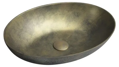 Produktbild von Sapho FORMIGO Betonwaschbecken zum Aufsetzen, 60x40cm, Gold matt