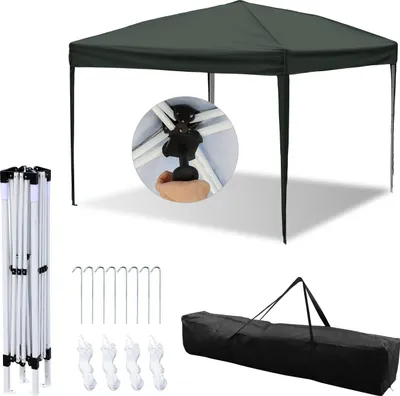 Produktbild von Faziango Pavillon 3x3m Faltpavillon Tasche Wasserdicht UV-Schutz 50+ Pop-Up Gartenpavillon Gartenzelt Partyzelt grau