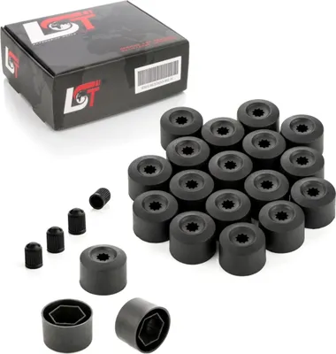 Produktbild von 20x Radschrauben Abdeckkappen Radschraubenkappe 17mm schwarz für AUDI PORSCHE