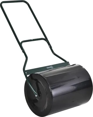 Produktbild von Rasenwalze mit U-Griff, Gartenwalze, Gartenrolle, 40 cm Durchmesser, 60 L Wasser-/Sandfüllung, Metall, Schwarz 57 x 40 x 123 cm