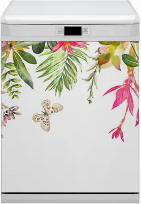Obrázek produktu pro Magnetická podložka omyvatelná v myčce nádobí s magnety do kuchyně 60x70 cm - tropické rostliny