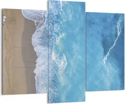 Produktbild von Bild auf Leinwand - Leinwandbild - 3 Teile - Strand Rand Meer - 130x100cm - Wand Bild - Wanddeko - Wandbilder - Leinwanddruck - Bilder - Wanddekoration - Leinwand bilder - Wandbild - CB130x100-5118