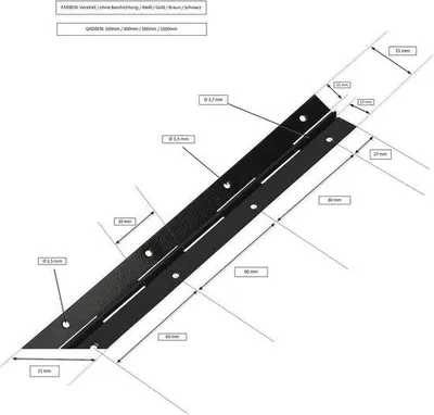 Productafbeelding van Stanscharnier pianoband 400/31 mm - Deelbaar en Snijbaar Scharnier - Inkortbaar Meubelaccessoire