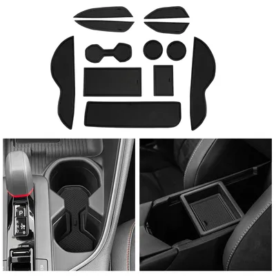 Image de Compatibles avec la Toyota C-HR 2024-2025 (restylée) : tapis en caoutchouc pour la console centrale, tapis antidérapants pour la C-HR, tapis de sol antidérapants en caoutchouc pour la C-HR, accessoires pour la C-HR hybride (noir)