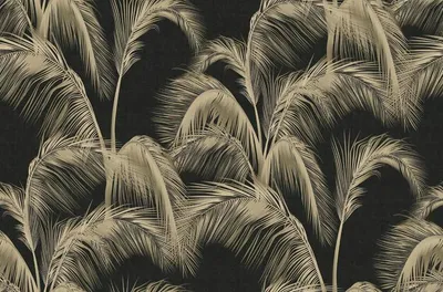 Produktbild von Sanders & Sanders Fototapete Palmblätter Schwarz und Beige 424 x 280 cm