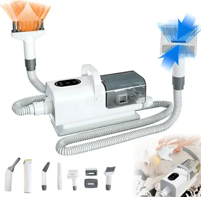 Produktbild von 8 in 1 1100W Hundeschermaschine mit 2.2 Lgroßer Staubbehälter, Multifunktionaler Tierhaarentferner, Leise Schermaschine für Hund und Katze