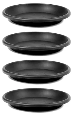 Produktbild von 4er Set Blumentopfuntersetzer rund Anthrazit Ø 58 cm