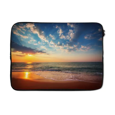 Produktbild von MuchoWow® Laptop Hülle 13 Zoll Sonnenuntergang - Strand - Meer Laptoptasche - Laptophülle - Sleeve - Rundumschutz