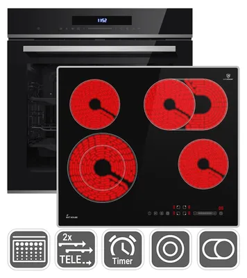 Image de Cuisinière: 60cm Four encastrable EB8019EDP + 59cm Plaque Eletrique CH5901AL
