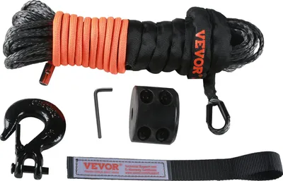 Immagine prodotto di Corda sintetica 6,4 mm x 15,2 m verricello Corda sintetica composta da 12 fili di fibre di polietilene ad alto peso molecolare Corda per verricello Powerline ideale per il traino di ATV UTV auto SUV e grandi veicoli fuoristrada
