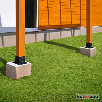 Produktbild von KOTARBAU Pfostenträger Aufschraubhülse Stahl Feuerverzinkt Pulverbeschichtet für 70x70mm Vierkantholzpfosten, Maße: L 71mm x B 71mm x H 150mm, Platte 130x130mm