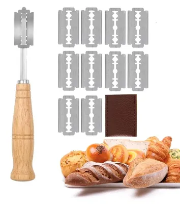 Brotscheider mit 10 Klingen und Schutzhülle, 18,5 cm