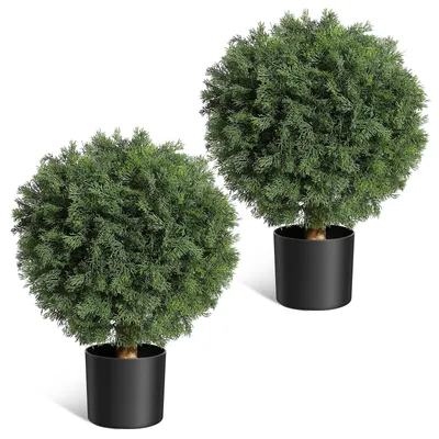 Immagine prodotto di Set di 2 pezzi - Pigna artificiale / Albero bonsai di 120 cm – Pianta ornamentale realistica per interni, uffici e terrazzi, che non richiede manutenzione