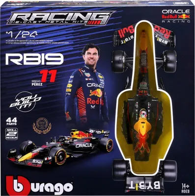 Produktbild von Bburago 1:24 RACE Formula F1 MODEL-KIT – Red Bull RB19 (2023) #11 Sergio Pérez mit Ständer