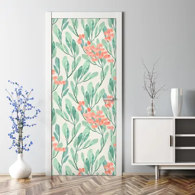 Produktbild von Dekorative Aufkleber selbstklebend Abnehmbarer Türposter Klebefolie tropisch Blätter 70 x 200 cm