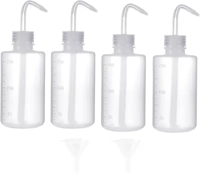 Produktbild von 12 Stück 250 ml transparente Kunststoff Spritzflasche / Waschflasche, Labor