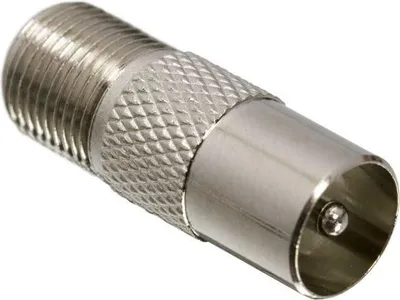 Produktbild von 10x F-Stecker auf TV Koax Adapter - Koax Übergangsstecker mit vergoldetem Pin - Antennenadapter für TV & Satellit - 10 Stück [05012]