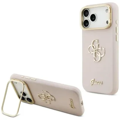 Zdjęcie produktu dla Etui GUESS do IPHONE 17 Pro Max GUHCP17XPCS4GSP (Grainedpoliuretan Big 4G & Stand Camera) różowy