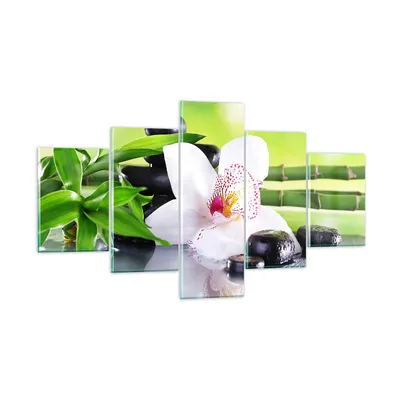 Produktbild von Bilder auf glas - blume orchidee - 125x70cm - Glasbilder - Wandbilder - Kunstdruck - zum Aufhängen bereit - Wanddekoration aus Glas - Glas Bilder - Wandbild auf Glas - 5 Teile - GEA125x70-3659
