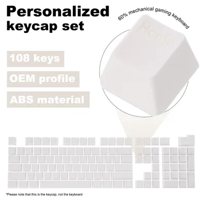 Image de 108 ClšŠs Pouding ClšŠs-capuchon Ensemble OEM Profil 60 Pourcentage ABS pour MšŠcanique Clavier Agencement, Crššme Blanc Double Coup