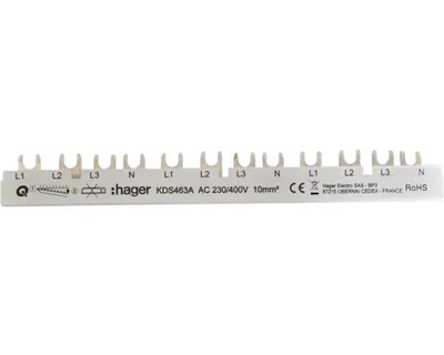 Produktbild von Hager KDS463A Phasenschiene 4-polig 63A QuickBusbar 215 mm 12 Module
