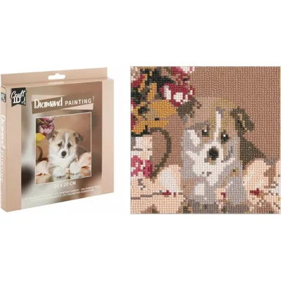 Imagen del producto de GRAFIX: Kit de pintura con diamantes, diseño "lindo", tamaño 20x20 cm