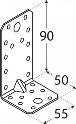 Produktbild von 20x Schwerlast-Winkelverbinder mit Sicke 90 x 50 x 55 mm verzinkt