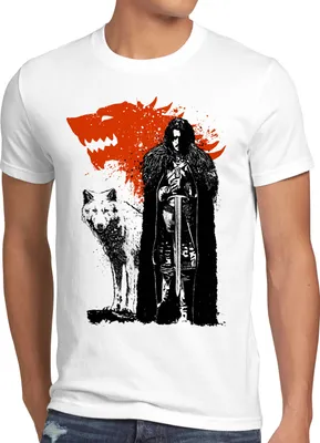 Produktbild von style3 Schattenwolf Herren T-Shirt snow winterfell jon königslande