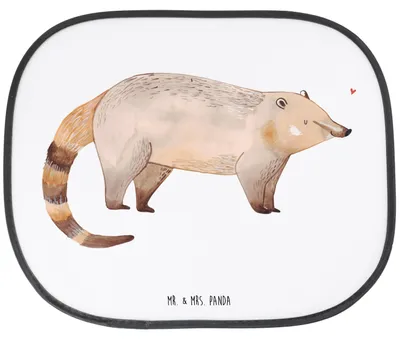 Produktbild von Mr. & Mrs. Panda autofenster sonnenschutz Nasenbaer - Weiß - Geschenk, Rüsselbär, Autoscheiben, Autoscheibe, Lustige Sprüche, Sonnenblende Auto, saugnapf, Bär, Nasenbären