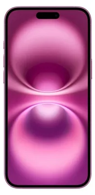 A pink iPhone displayed front-on against a white background.