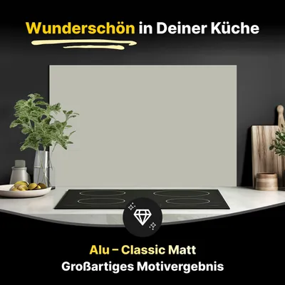 Produktbild von Spritzschutz Küchenrückwand aus Aluminiumverbund in Matt 100x50 cm - Seidengrau