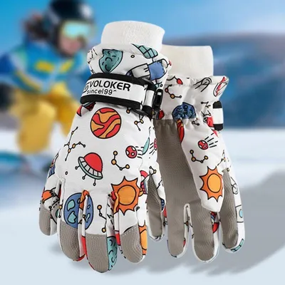 Produktbild von Kinder Skihandschuhe Wasserdicht Winddicht Warm 4–12 Jahre-M